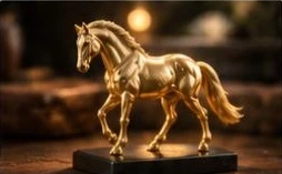 金の馬のフィギュア