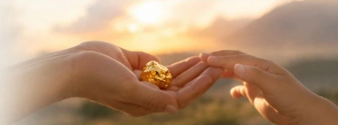 手のひらの金の粒を、次の人へ手渡す